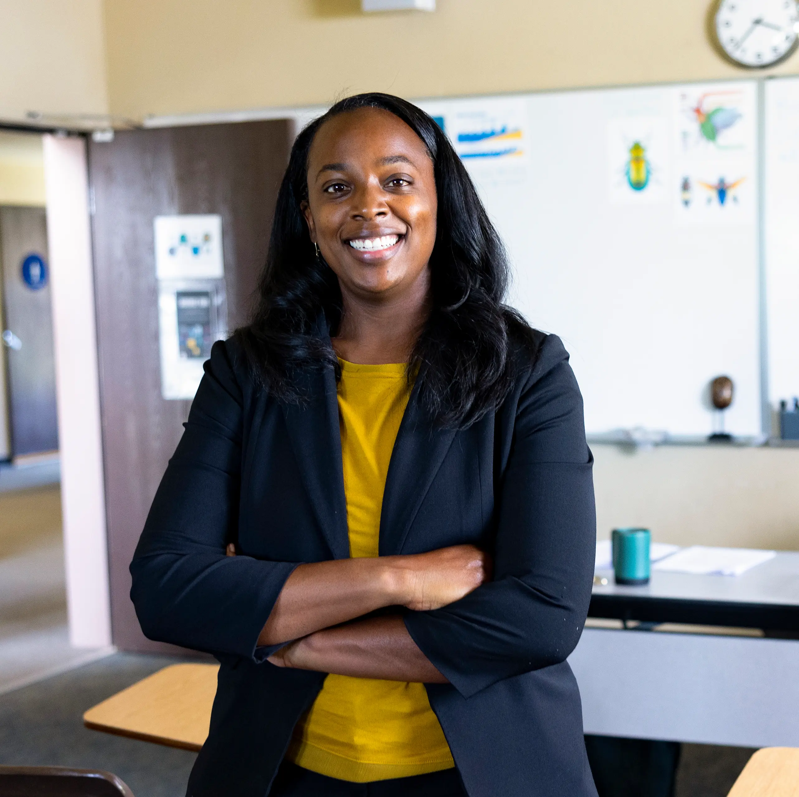 Teacher sitting in a classroom