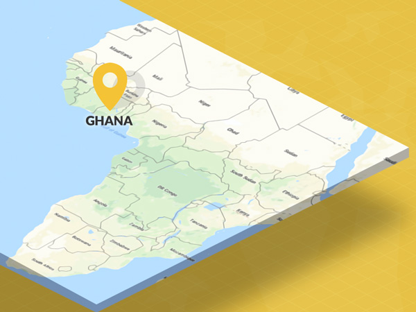 Map of locations in Africa