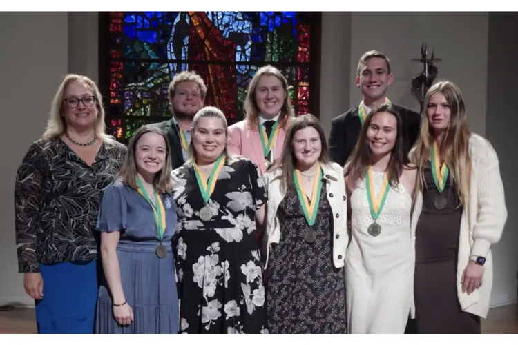 Group shot of students Celebration of Ministry with and without medals