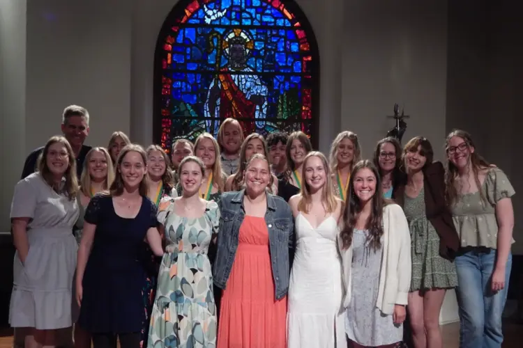Group shot of students Celebration of Ministry with medals