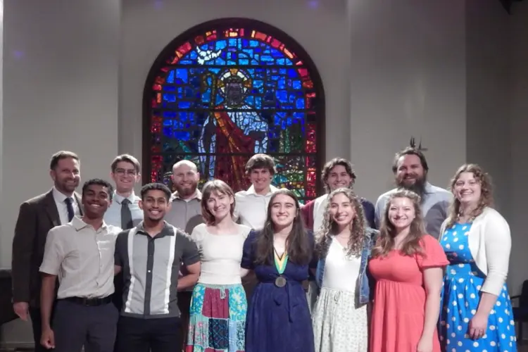 Group shot of students Celebration of Ministry with medals