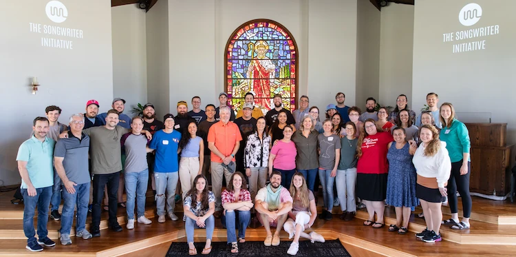 group photo at the songwriter retreat