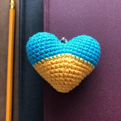A Heart with Ukranian blue and yellow colors