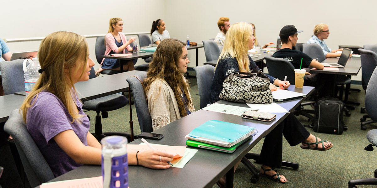 Concordia University Irvine students in a classroom
