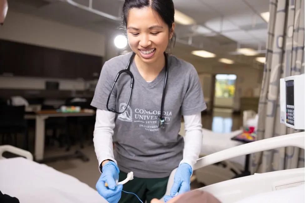 A nurse assists a patient