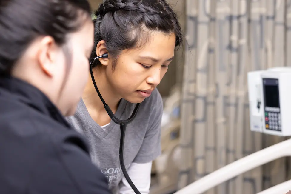 Concordia University Irvine ABSN Nursing Student with a stethoscope