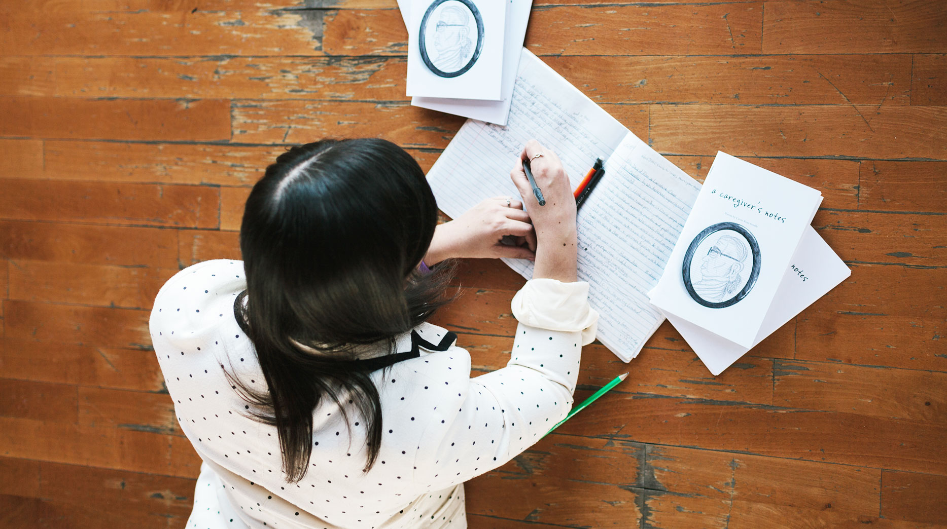 Carrie Gendle reading and writing